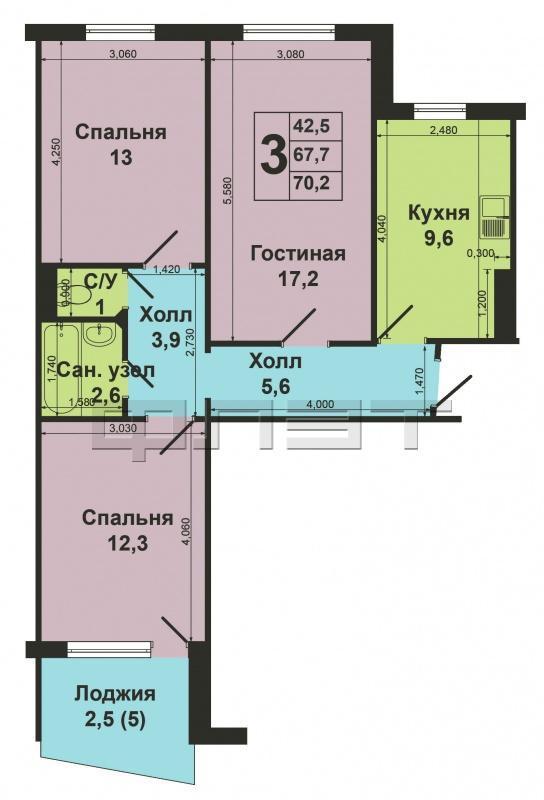 Продам отличную 3-х комнатную квартиру с удобным расположением в Советском районе по ул.Академика Сахарова, д.27!!!... - 10
