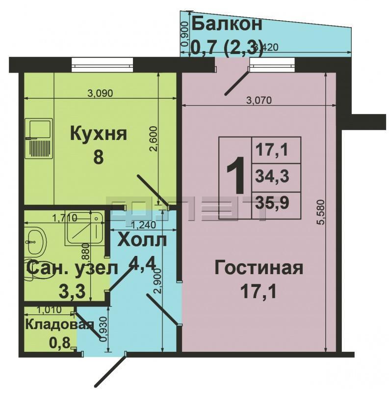 Внимание! В самом центре престижного и современного Ново-Савиновского района продается уютная, тёплая и очень светлая... - 11