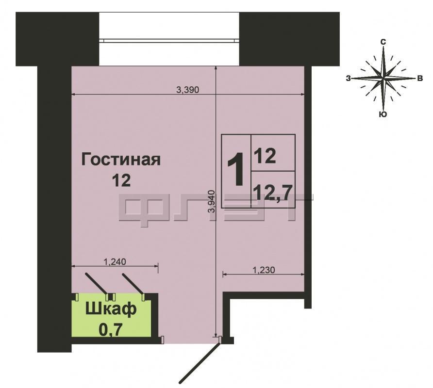 Зеленодольск, город, ул. Чапаева, 1. Продается светлая, теплая, уютная комната в общежитии  на среднем этаже в центре... - 4