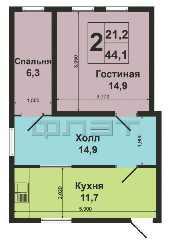 п.Борисково, ул.Пожарная.Продается  дом 44 кв.м., с земельным участком 7.40 соток.в 15 мин от центра города.... - 4