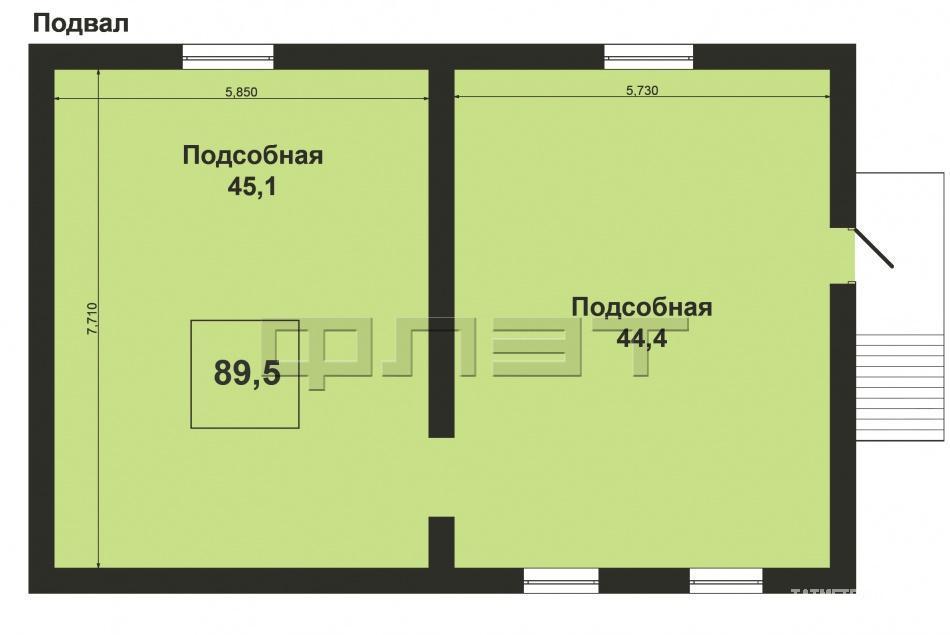 Зеленодольский район,  с . Новая Тура. ул.Луговая. Продается 2х-этажный кирпичный коттедж с цоколем и баней. Дом... - 19