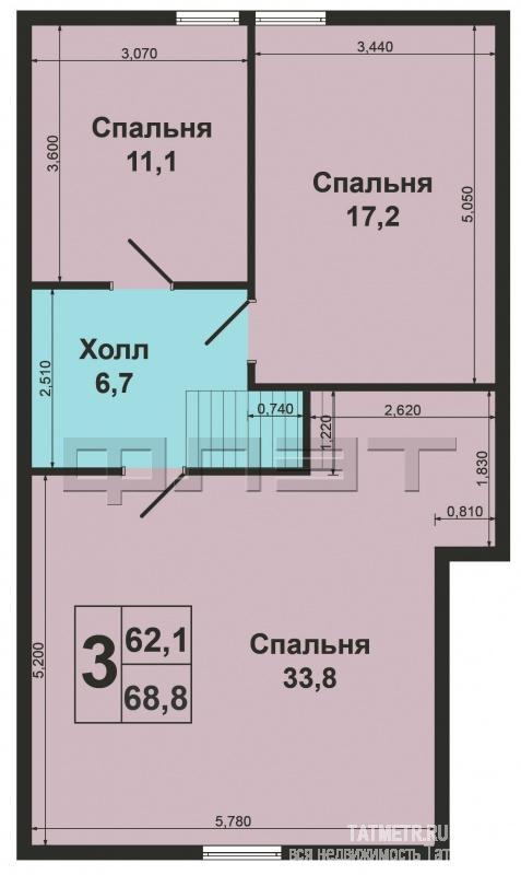 Продается  коттедж, площадью 156 кв.м. ГАЗ, свет, вода. Планировка коттеджа: 5 спальных комнат, 2 санузла, холл с... - 15