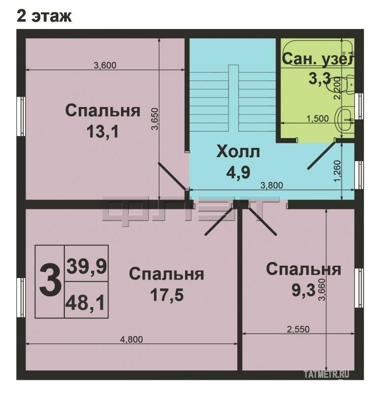 Советский район, п.Кульсеитово. Продается очень теплый, светлый 2 -х этажный жилой дом. Дом расположен в... - 10