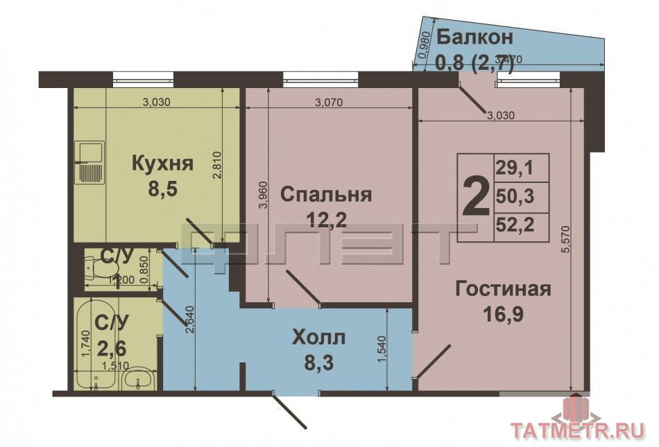 Хотите жить с комфортом?! 2-х  комнатная квартира, расположенная по улице Дубравная дом 23. Удачная планировка,... - 21