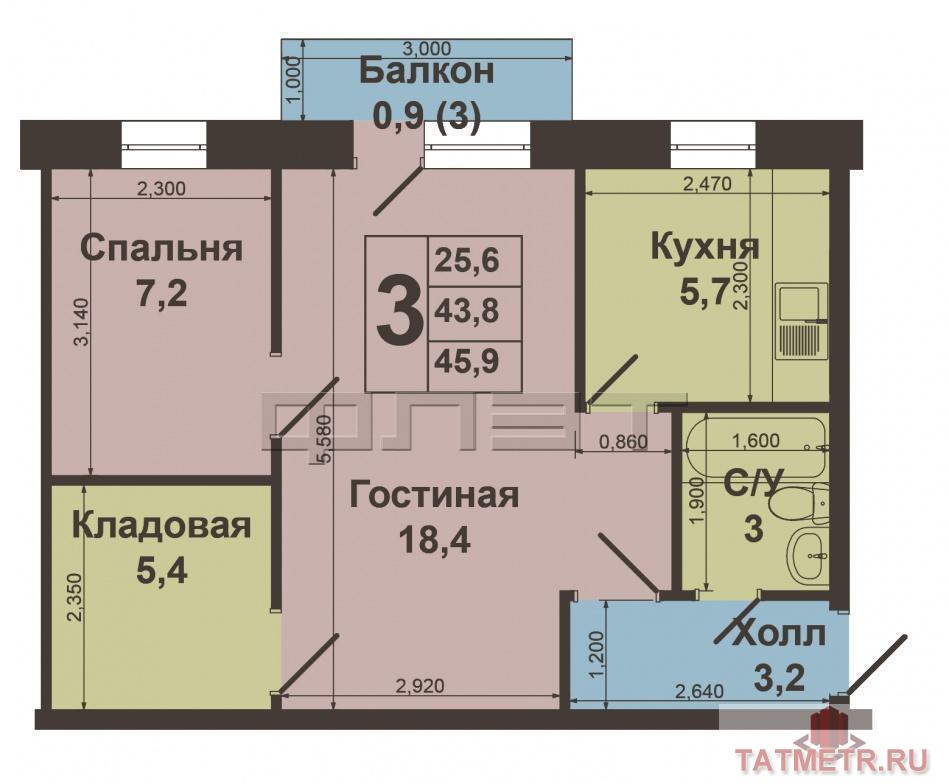 В Дербышках, по адресу ул. Липатова, 23 продается 2-х комнатная квартира, переделанная в 3-х комнатную... - 6