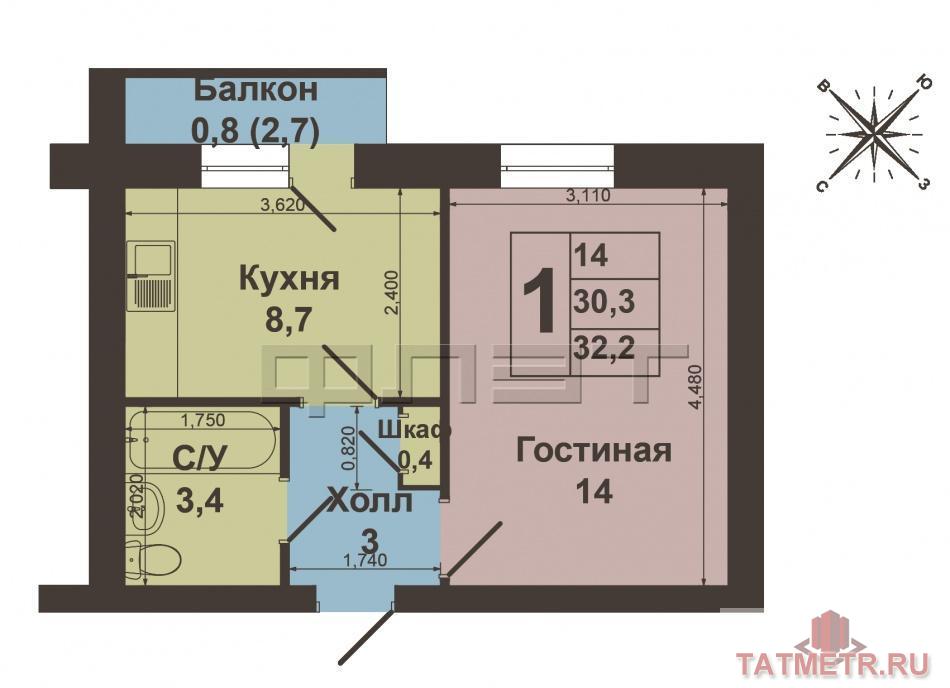 Продается 1 комнатная квартира на ул.Космонавтов д.29в. Венгерский проект (рядом улицы Ершова, Сибирский тракт ) .... - 3
