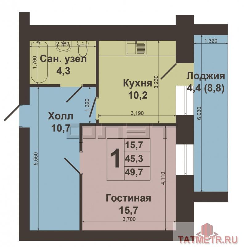 В тихом и уютном Московском районе продается отличная 1-комнатная квартира по ул.Серова дом 22/24. Квартира... - 15