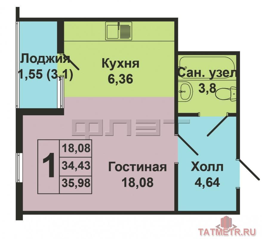 В ЖК «Комсомолец» по ул.Карбышева, 50 предлагается на продажу прекрасная 1 комнатная квартира на 3-м этаже... - 3