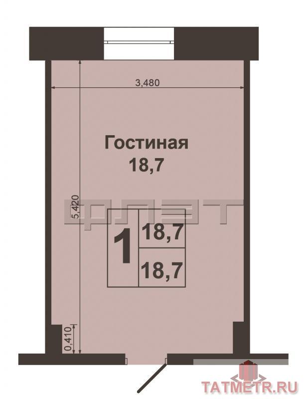 Советский район, ул.Абжалилова 1. На 2 этаже 4 этажного кирпичного дома продается уютная квартира общей площадью 18.7... - 6