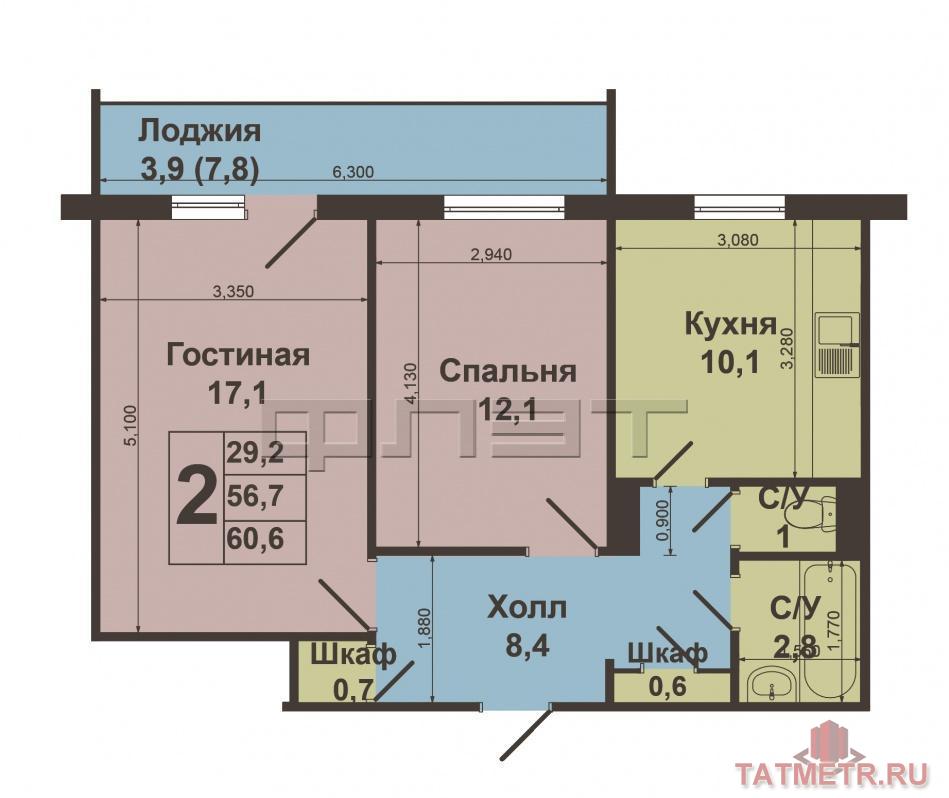 Продается уникальная 2-комнатная квартира по улице Дубравная. Дом расположен в тихом и спокойном районе, рядом лес.... - 16