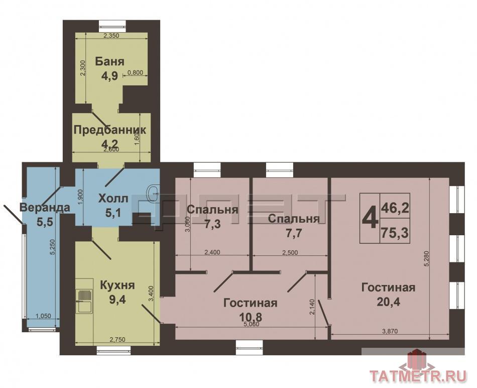 Авиастроительный район, пос. Северный, ул.Собинова. Продается двух этажный  кирпичный дом 154 кв.м. На первом этаже... - 23