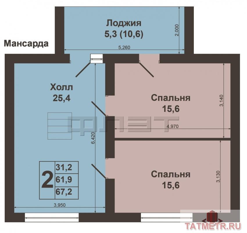 Верхнеуслонский район, д. Студенец, ст. 'Пламя'. Продаётся двухэтажный дом. Общая площадь 157,9 кв.м. (12,5 х 9,5 м)... - 14