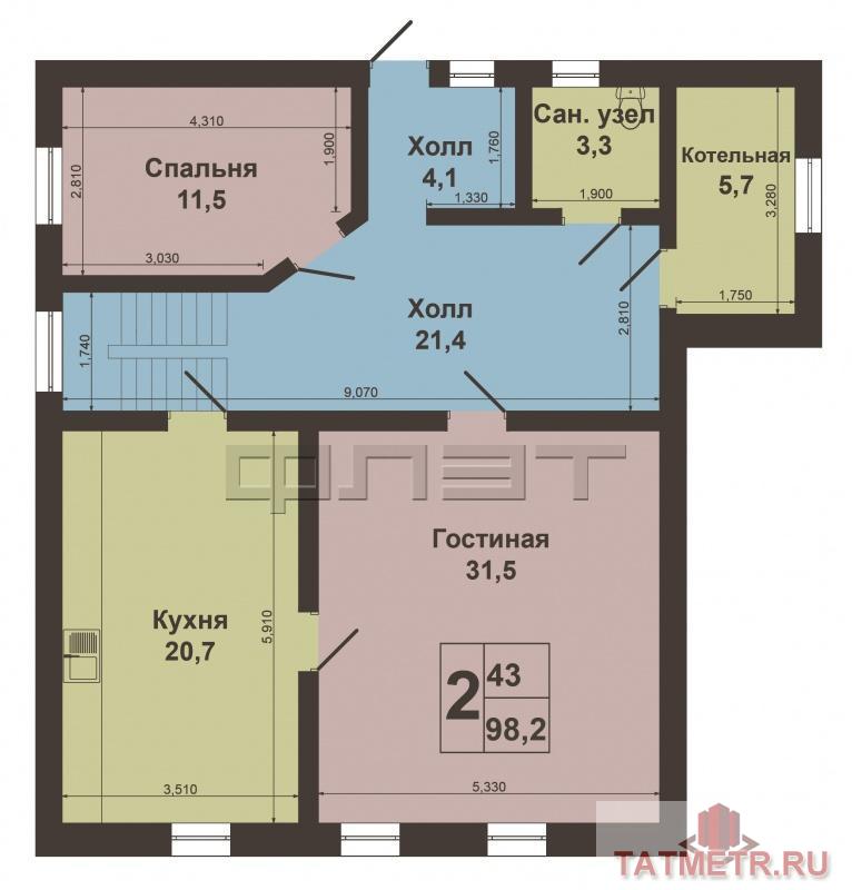 Продается коттедж кирпичный 2-х этажный.  Первый этаж кухня 14 кв.м., большой зал 37 кв.м., спальня. На втором этаже... - 2