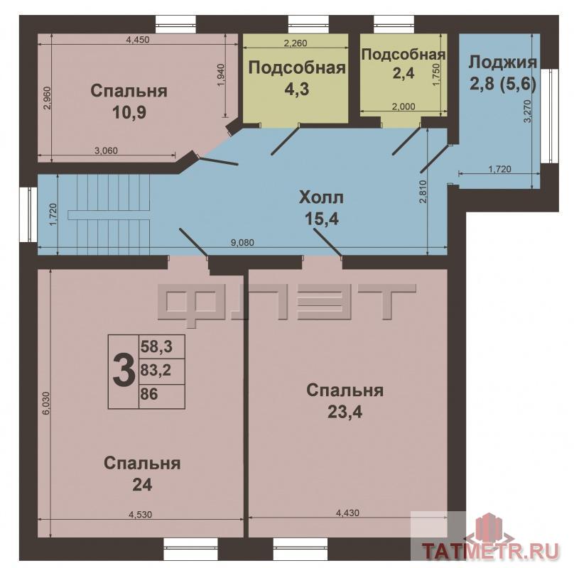 Продается коттедж кирпичный 2-х этажный.  Первый этаж кухня 14 кв.м., большой зал 37 кв.м., спальня. На втором этаже... - 3