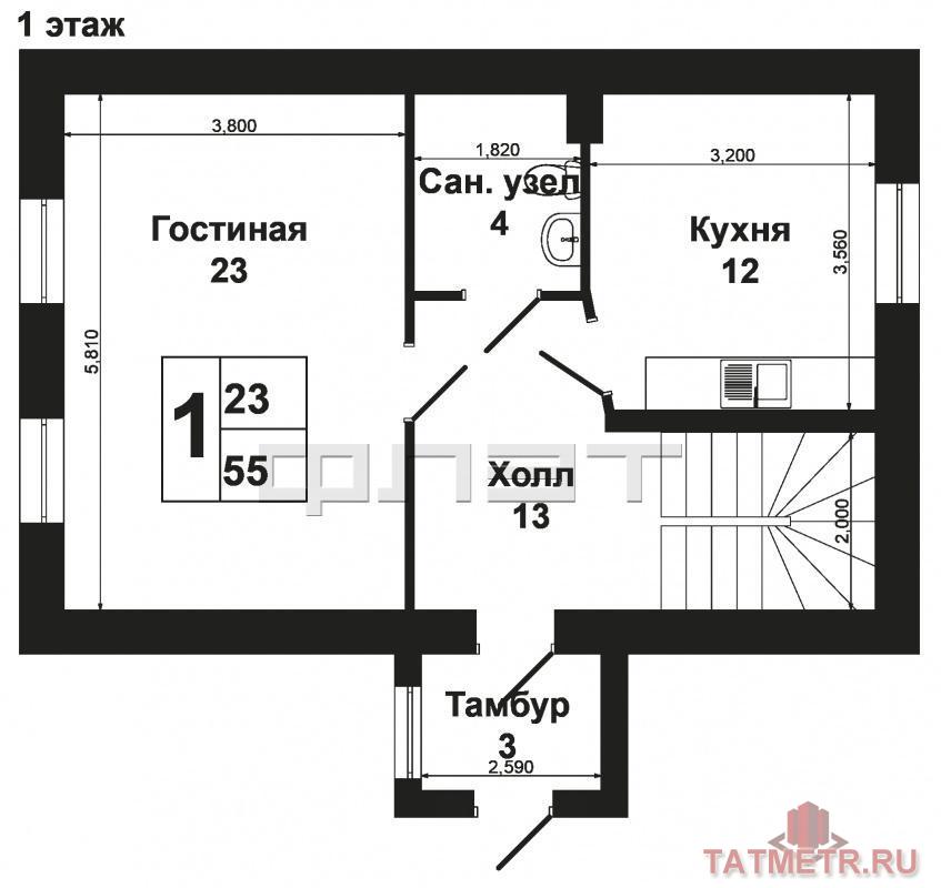 В Лаишевском районе РТ, в селе Столбище (в 10 км от города) продается двухэтажный кирпичный дом. Все коммуникации... - 2