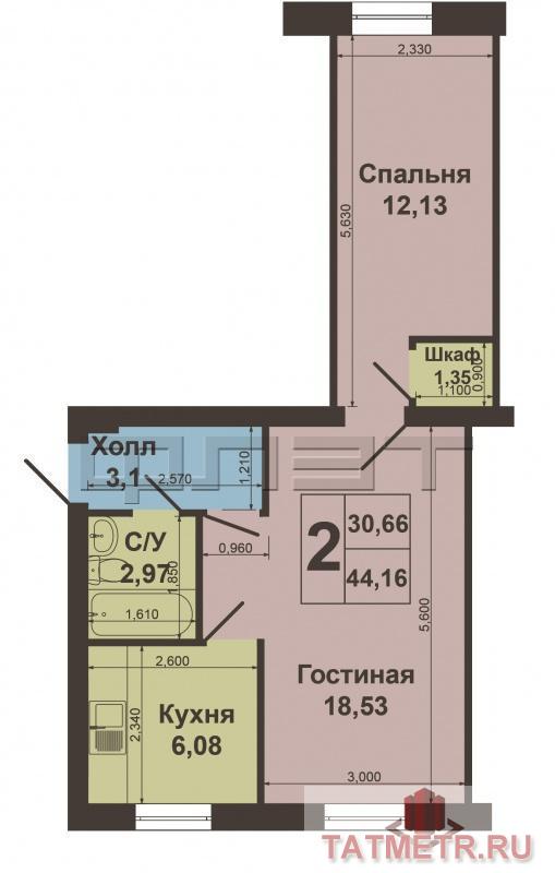 г.Зеленодольск, город, ул.Ленина д.35.Продаю 2-х комнатную квартиру в центре города. Квартира уютная, светлая,... - 6