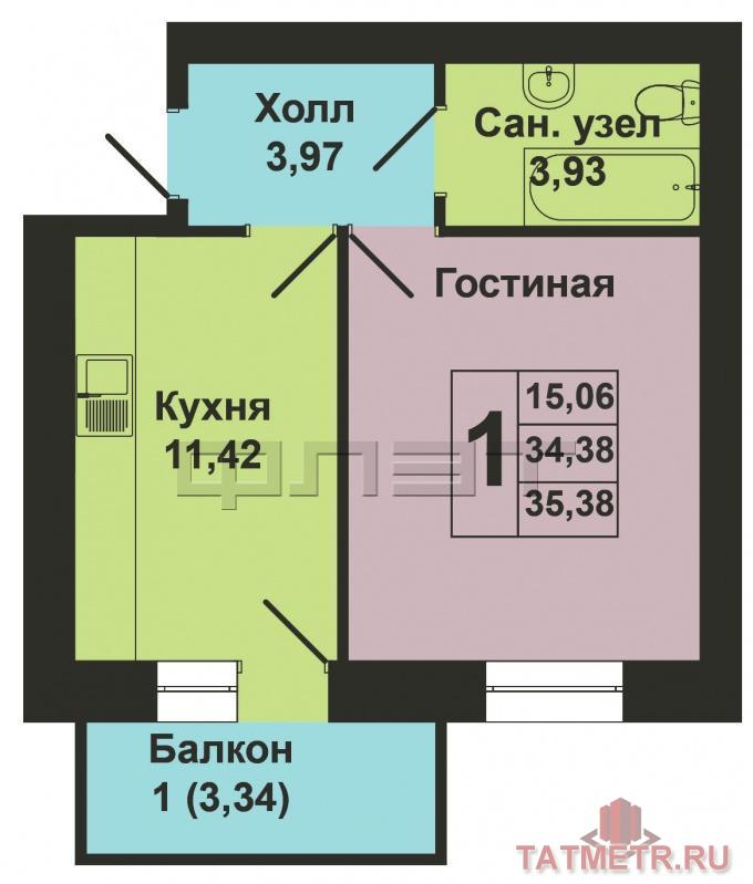 Советский район, ул. Николая Ершова 62 Г, ЖК «АРТ-СИТИ». ДОМ СДАН! В новом жилом комплексе продается однокомнатная... - 4