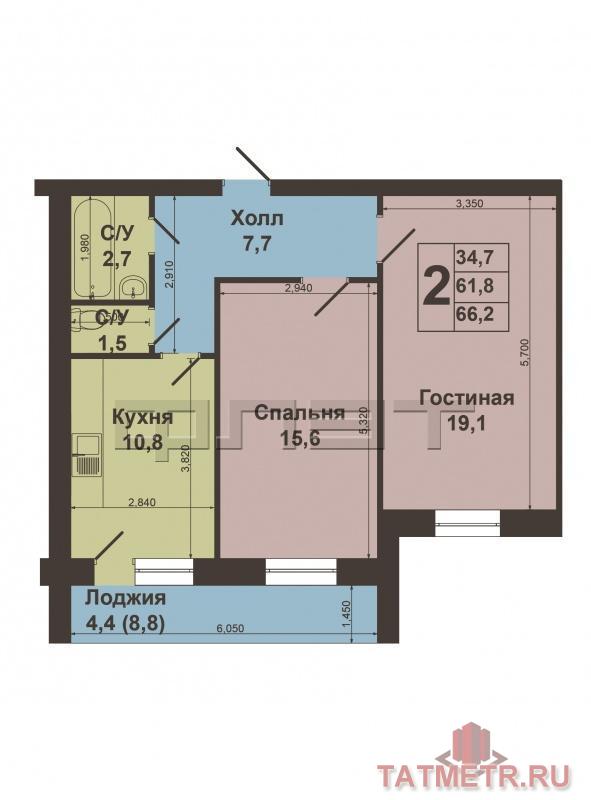 Продается отличная 2-комнатная квартира по ул. Колымская дом 15. Кирпичный дом 2013 года постройки расположен в самом... - 15