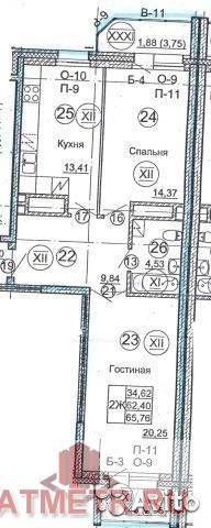 Продается 2-к квартира 67,28 м? на 5 этаже 20-этажного кирпичного дома, по адресу: Гвардейская, 59а. *дом...