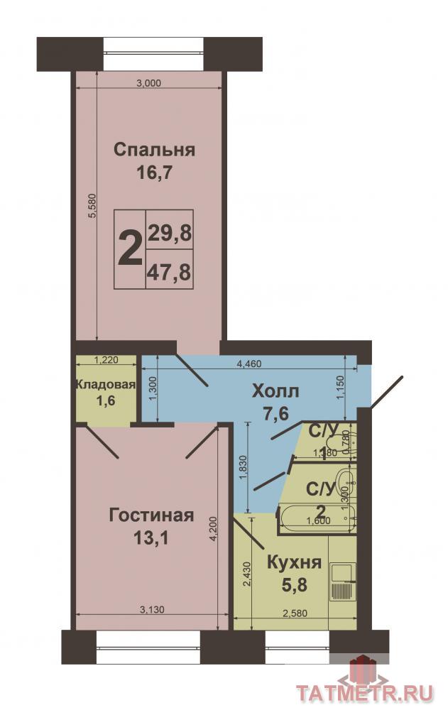 Продается отличная 2-х комнатная квартира  с хорошей планировкой, с раздельными комнатами на Советской площади по ул.... - 4