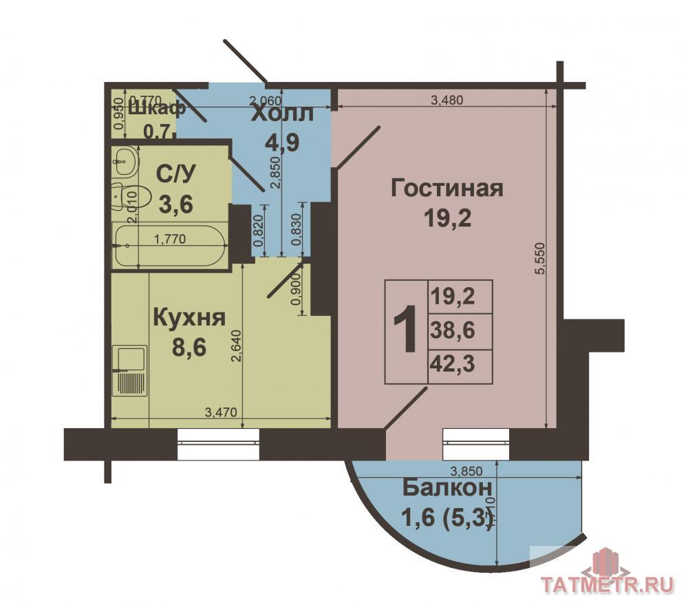 Продается однокомнатная квартира по улице Магистральная 18а в Советском районе.Квартира находится на седьмом этаже.... - 21