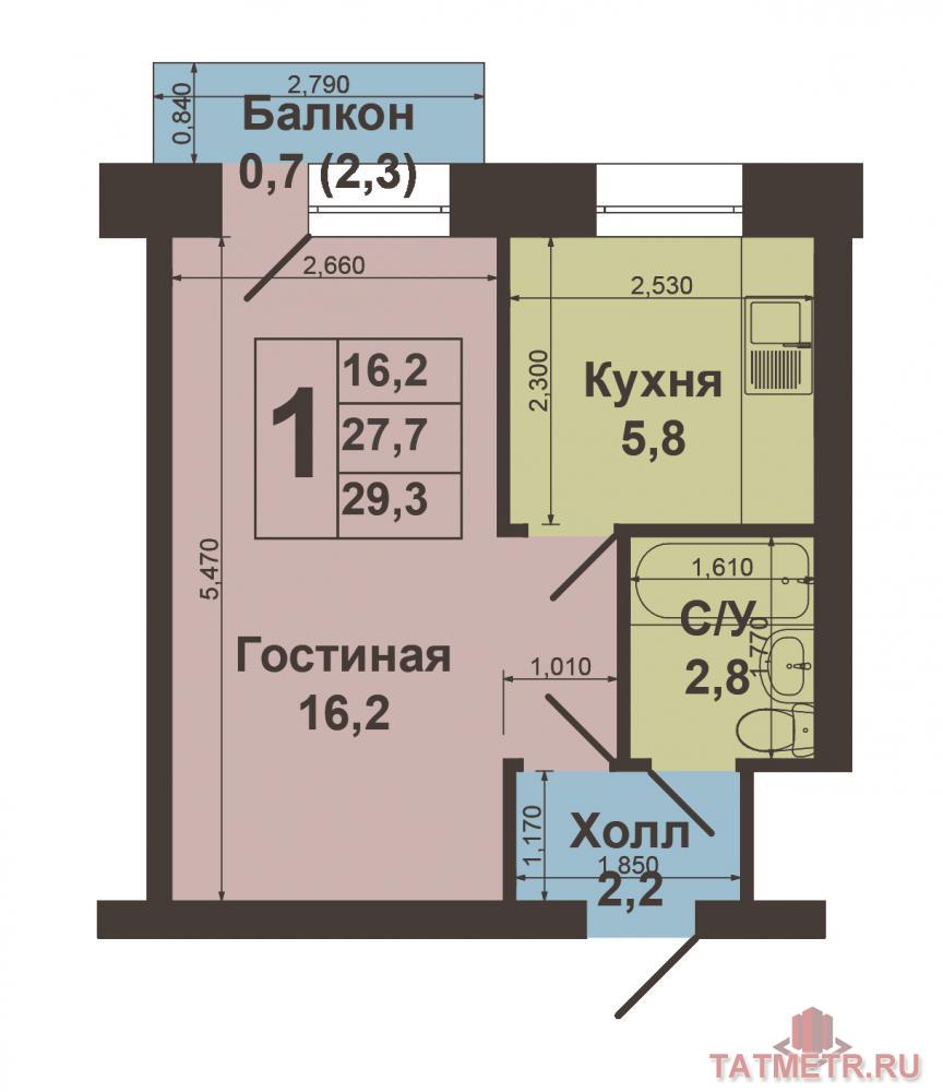 Продается  1комнатная  квартира по адресу: ул. Беломорская 35 а . Пятый  этаж  5-тиэтажного кирпичного дома. Общая... - 9