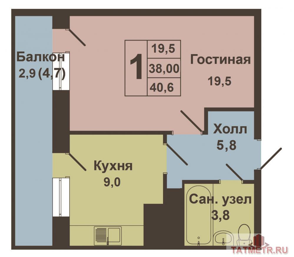 Казань. Кировский район, Зилантовская, д. 18. ЖК «Салават Купере» продаю  1-к квартиру на 17 этаже, Казань за 2 150 000 р.