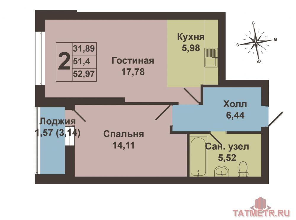Продается двухкомнатная квартира площадью 50.92 кв.м. в ЖК 'Легенда' рядом со станцией метро 'Аметьево'. Комплекс... - 8