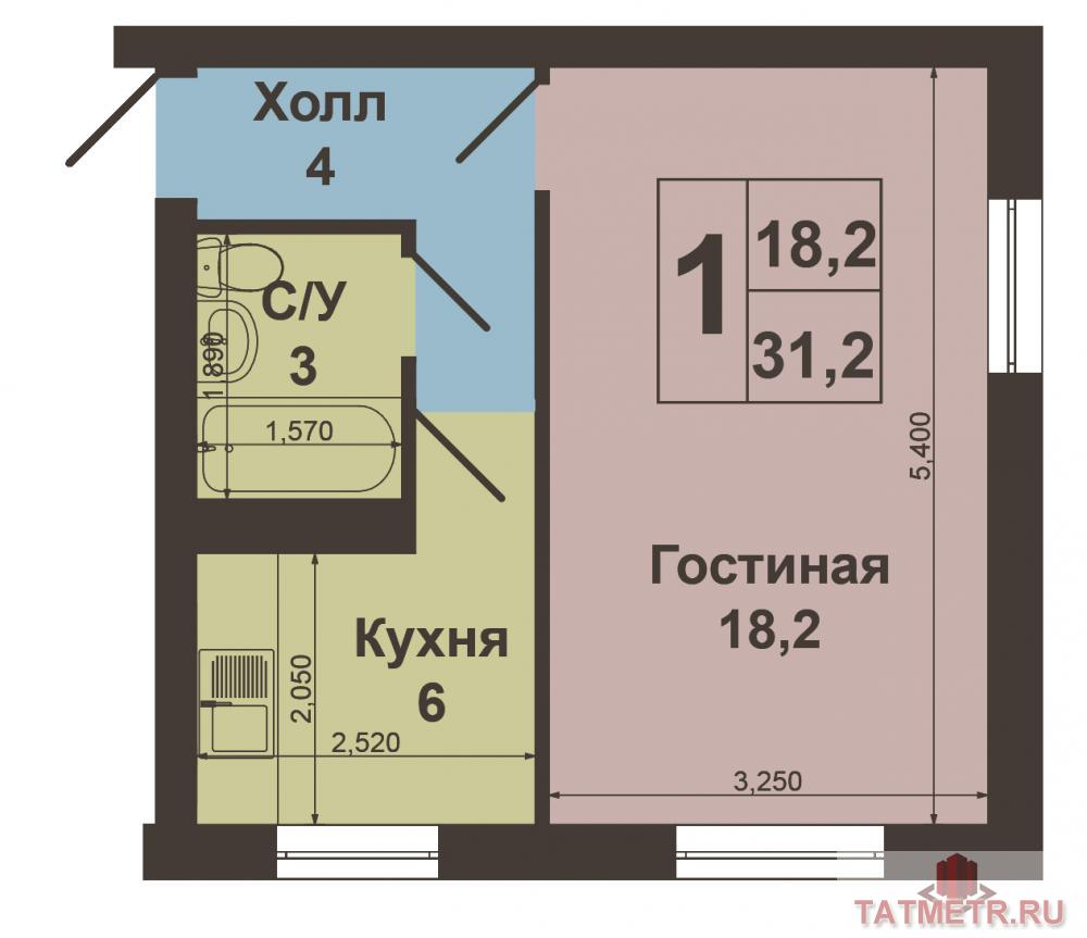 Отличное предложение! Продам однокомнатную квартиру в самом оживленном и развитом Приволжском районе, по... - 9