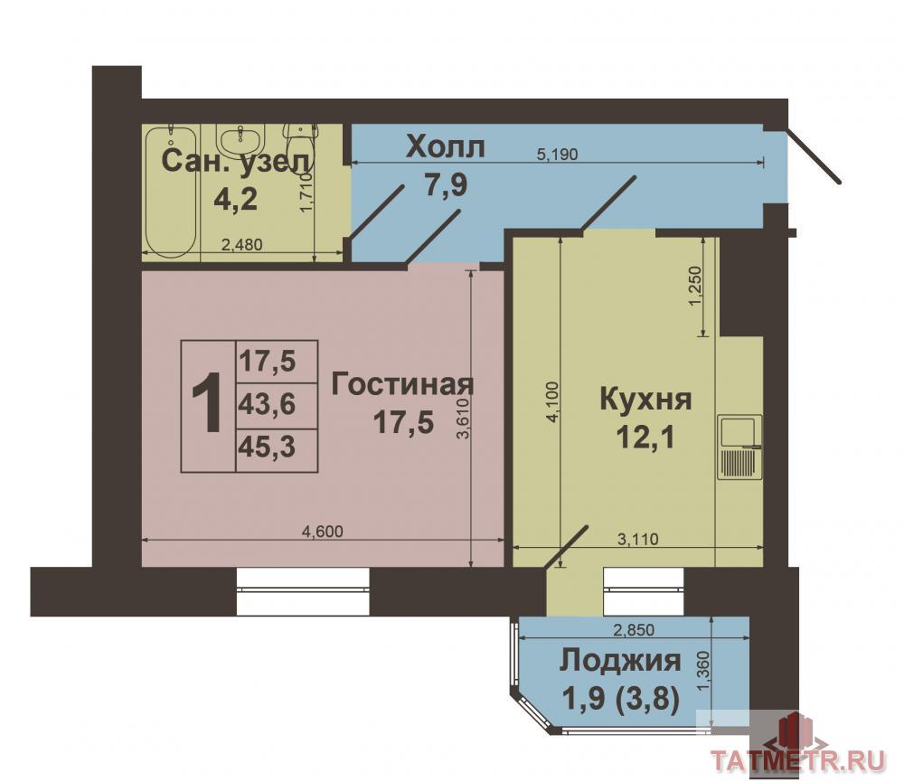Продается хорошая 1-комнатная квартира улучшенной планировки, расположенная на 5\5 этаже нового кирпичного дома по... - 10