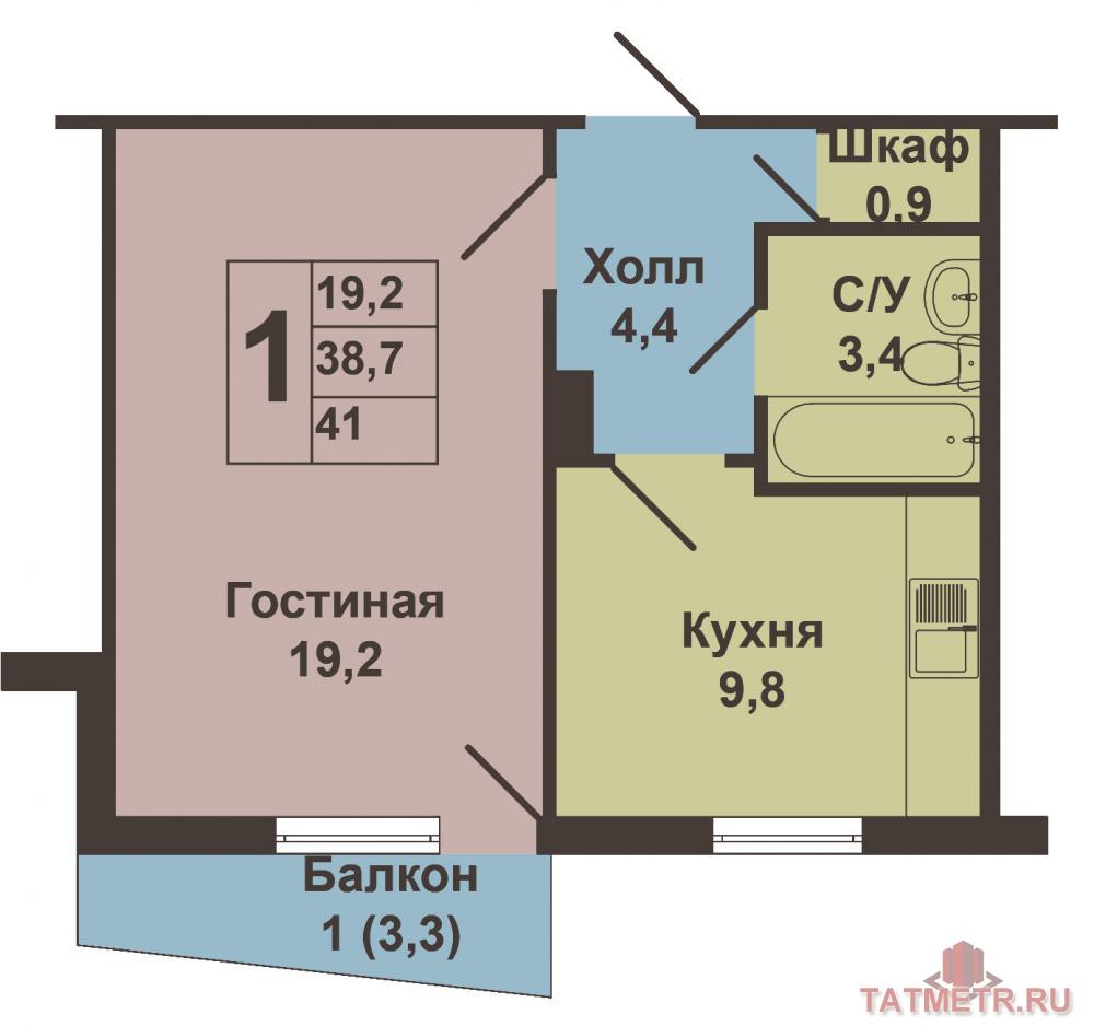 Хотите жить в просторной квартире? Есть отличное предложение! Продается 1-комнатная квартира «ленинградка», на 1-м... - 8