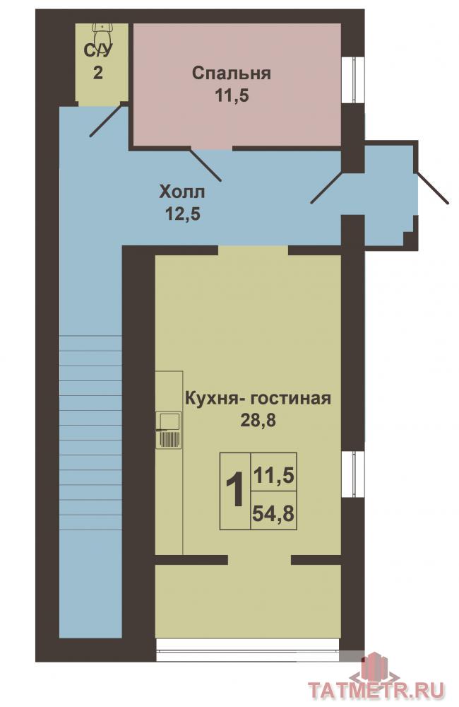 Советский район, ул. Менделеева, д. 20а. Продается квартира с отличным ремонтом в таунхаусе  общей площадью 108, 9... - 16