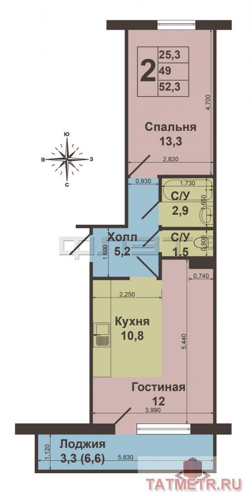 Казань. Продаётся двухкомнатная квартира студия по адресу Осиново, Гайсина  7.  Жилой комплекс Радужный.  Высокий... - 9