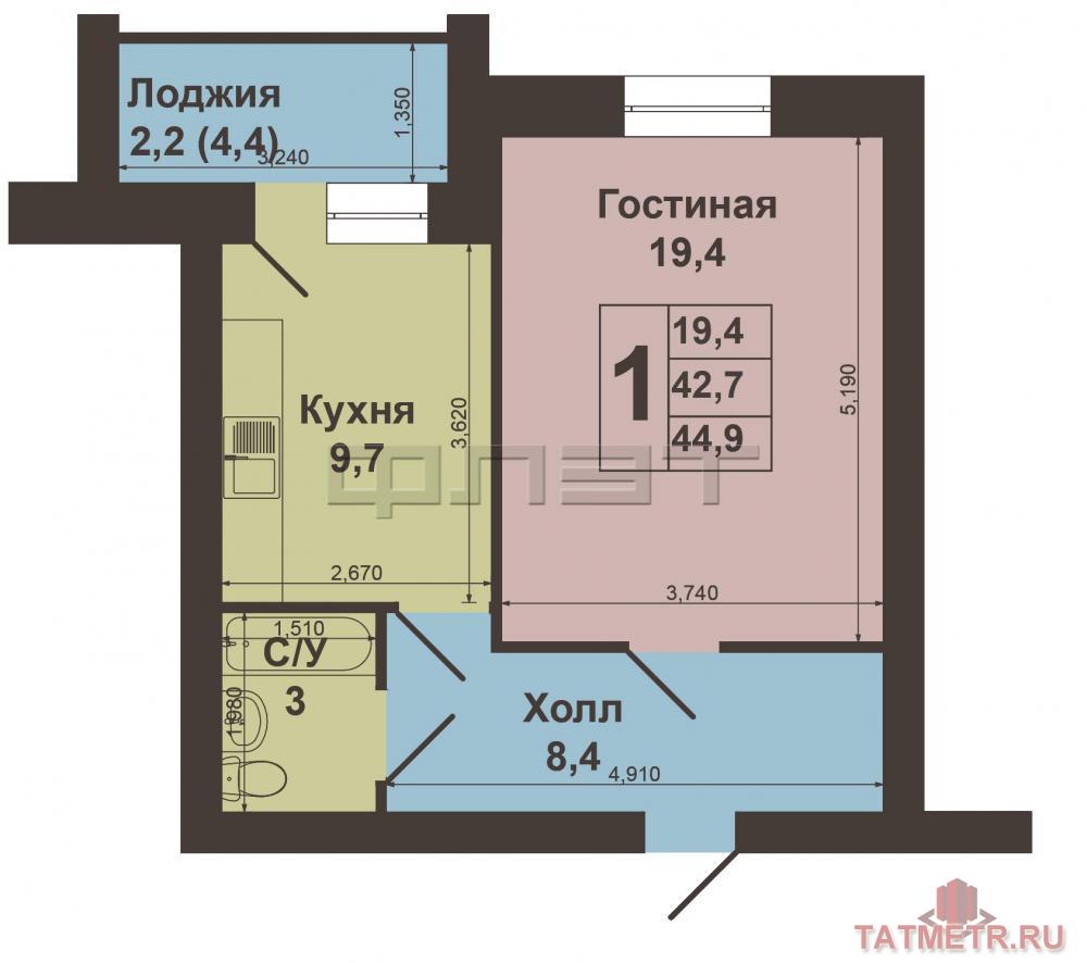 с.Высокая Гора, ул.Мичурина, д.14. Однокомнатная квартира, кирпичный дом  2008 года постройки, этаж 5/5. Площадь... - 8