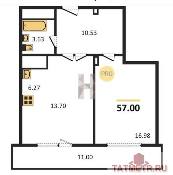 Продается 2-х комнатная квартира в сердце Советского района в сданном доме    Квартира в качественной предчистовой... - 3