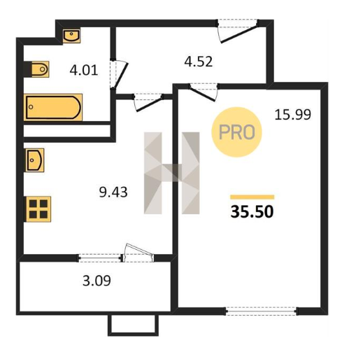 Продается однокомнатная квартира в новом строящемся комплексе ЖК «Мой Ритм», дом 5.1 стр. Срок сдачи дома 3 кв....
