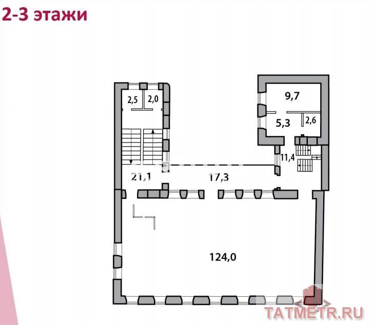 Трехэтажный особняк ХIX века после капитальной реконструкции в историческом центре города Казани в центральной части... - 5