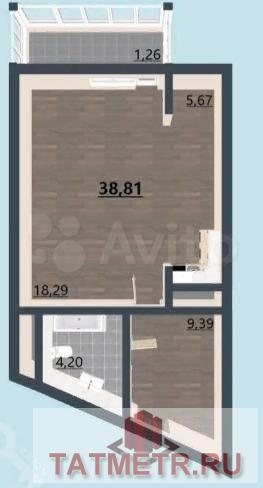 Продается 1-комн. квартира, площадью 38.8 м2 в 4 мин. транспортом от м.Аметьево, район Приволжский.  Жилая площадь... - 12