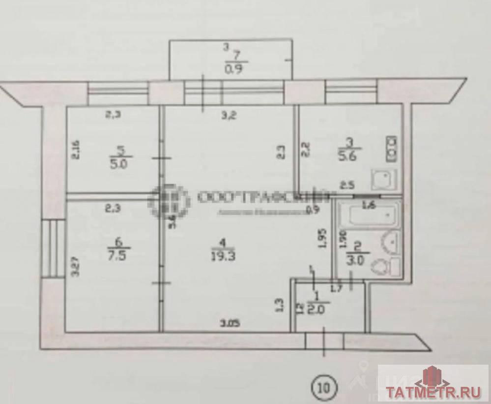 Продается теплая, светлая квартира в кирпичном доме 2-комнатная, переделанная в 3 комнатную (узаконено), 4 этаж, есть... - 9
