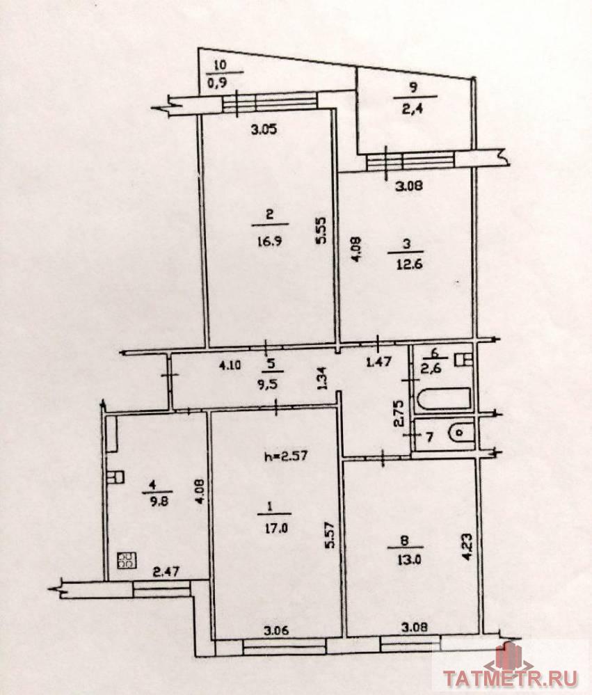 Продается просторная 4-х комнатная квартира на видовом 7-м этаже панельного дома 1997 г. по адресу ул. Чистопольская... - 4