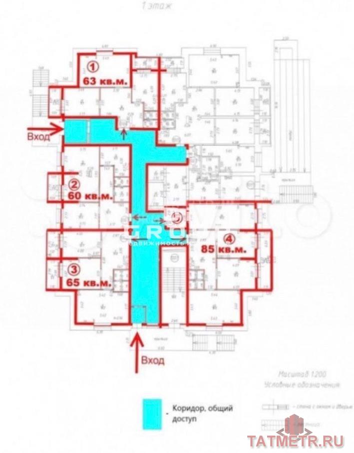 Продаем офисное помещение с ремонтом.  — 1 линия — 1 этаж — отдельный центральный вход  — второй вход — запасной... - 11