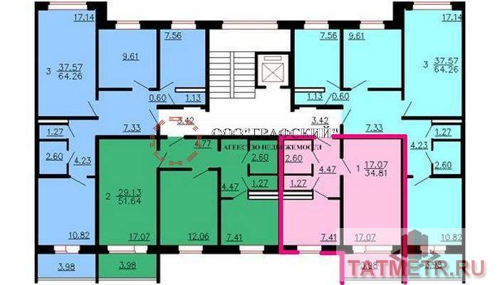 Предлагаем Вам приобрести просторную 3-х комнатную квартиру по проекту «Ленинградка» общей площадью 66,3 м2, в очень... - 2