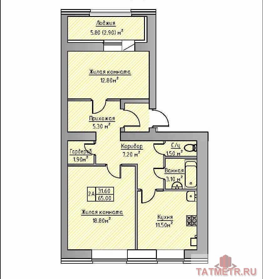 Предлагаем приобрести двухкомнатную квартиру с индивидуальным отоплением комфорт класса в жилищном комплексе,... - 1