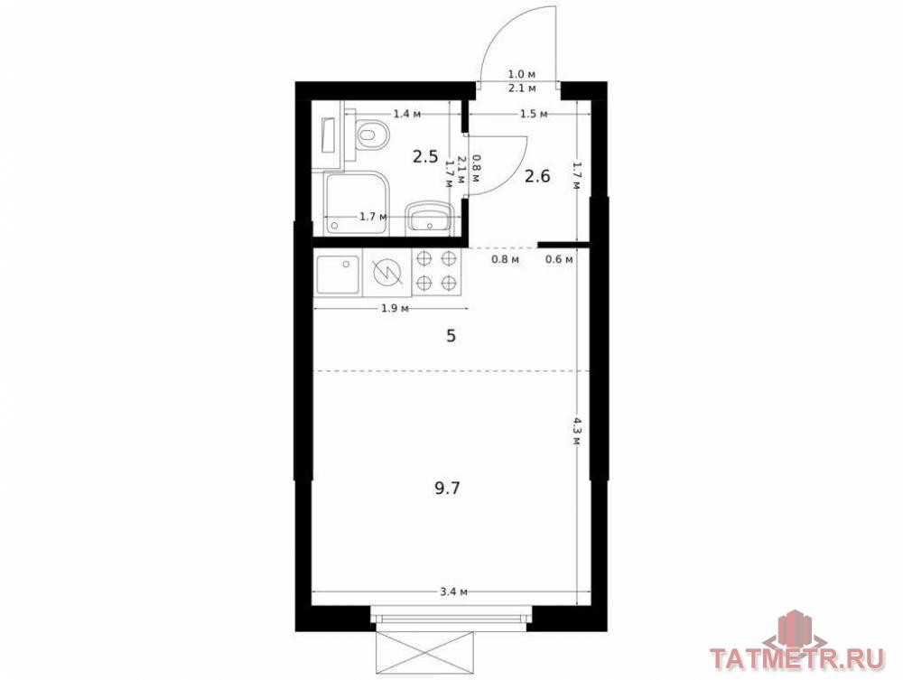 Продаётся квартира-студия площадью 19.80 кв. м на 8 этаже 17 этажного дома (Корпус 4, секция 1) проекта ПИК Нокса...