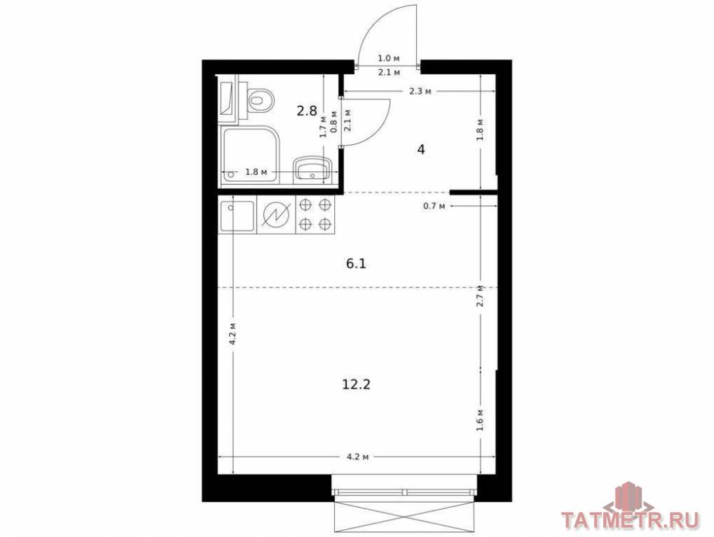 Продаётся квартира-студия площадью 25.10 кв. м на 20 этаже 24 этажного дома (Корпус 1, секция 1) проекта ПИК...