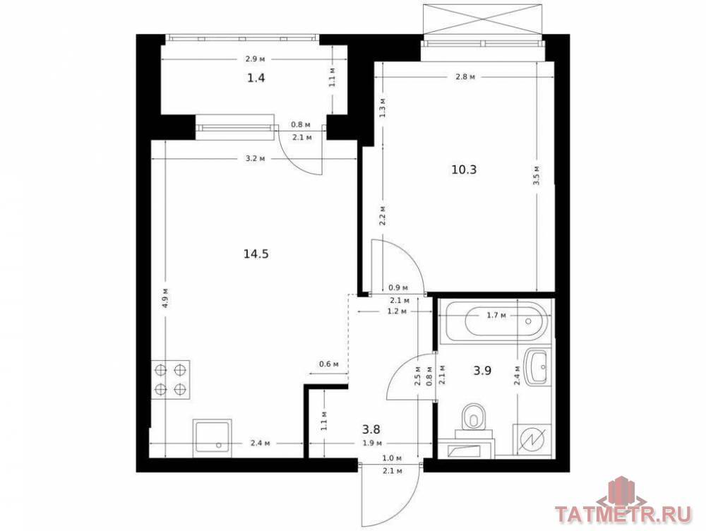 Продаётся 1-комн. квартира площадью 33.90 кв. м на 2 этаже 16 этажного дома (Корпус 1, секция 7) проекта ПИК...