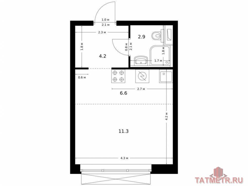 Продаётся квартира-студия площадью 25.00 кв. м на 2 этаже 7 этажного дома (Корпус 1, секция 6) проекта ПИК Сиберово....