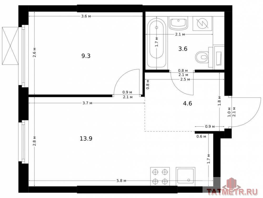 Продаётся 1-комн. квартира площадью 31.40 кв. м на 6 этаже 17 этажного дома (Корпус 4, секция 1) проекта ПИК Нокса...