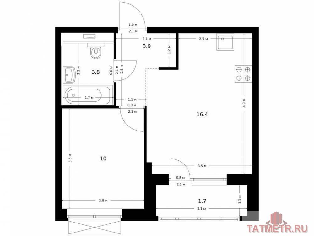 Продаётся 1-комн. квартира площадью 35.80 кв. м на 17 этаже 26 этажного дома (Корпус 1, секция 5) проекта ПИК...