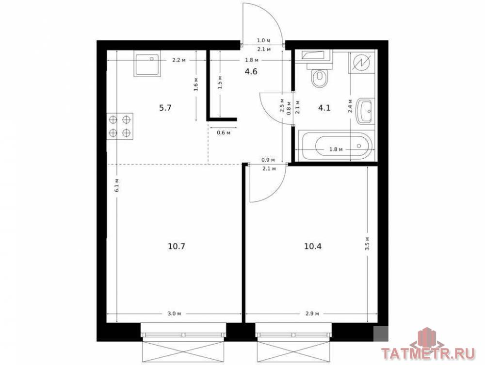 Продаётся 2-комн. квартира площадью 35.50 кв. м на 12 этаже 26 этажного дома (Корпус 1, секция 3) проекта ПИК...